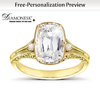 8-Carat Elongated Old Mine Cushion-Cut Diamonesk&reg; Ring