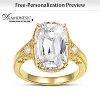 8-Carat Elongated Old Mine Cushion-Cut Diamonesk&reg; Ring