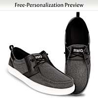 Grey Canvas Slip-On Shoes Personalized With Your Initials