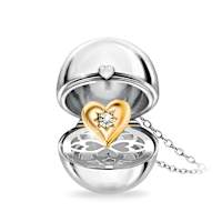2-Diamond Granddaughter Locket With 18K Gold-Plated Heart