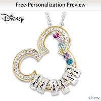 Disney Mickey Mouse Personalized Family Birthstone Necklace