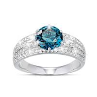1.6-Carat London Blue Topaz Velvet Moon Ring