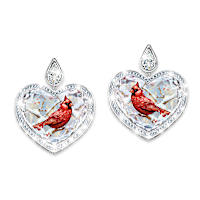 5-Carat Simulated Diamond Cardinal Art Remembrance Earrings