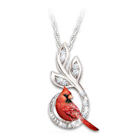 Genuine Topaz Wings Of Forever Cardinal Remembrance Necklace