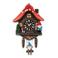 Gnome Cottage Bavarian-Inspired Sculpted Wall Clock