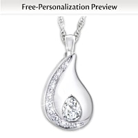 2-Carat Simulated Diamond Personalized Memorial Urn Necklace