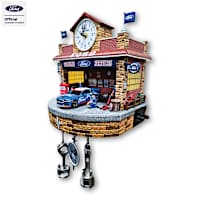 Ford Garage Wall Clock With Lights, Engine Sounds And Motion
