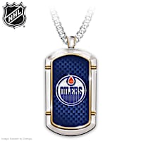 Edmonton Oilers&reg; Carbon Fibre Pendant Necklace