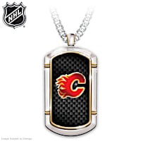 Calgary Flames&reg; Carbon Fibre Pendant Necklace