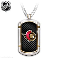 Ottawa Senators&reg; Carbon Fibre Dog Tag Necklace