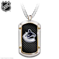 Vancouver Canucks&reg; Carbon Fibre Dog Tag Necklace