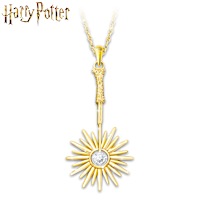 Genuine Diamond HARRY POTTER Wizard Wand Pendant Necklace