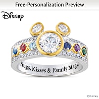 Disney Hugs, Kisses, And Family Magic Birthstone Ring
