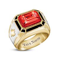 Lab-Grown Ruby Canadian Pride Men's Ring