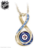 Winnipeg Jets Crystal Infinity Pendant Necklace