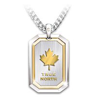 Genuine Diamond Men's Canada Pride Dog Tag Necklace