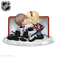 Edmonton Oilers&reg; Bisque Porcelain Couples Figurine
