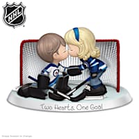 Winnipeg Jets Bisque Porcelain Couples Figurine
