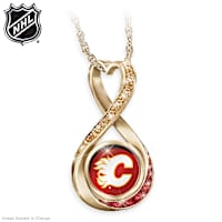 Calgary Flames&reg; Crystal Infinity Pendant Necklace