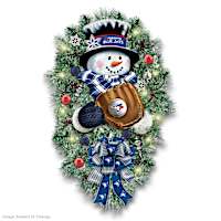Toronto Blue Jays Illuminated Snowman Wreath