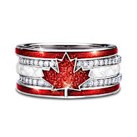 Sterling Silver Maple Leaf Stacking Ring