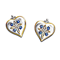 "Blessed Daughter" Diamond And Sapphire Earrings