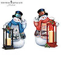 Thomas Kinkade Lighted Musical Snowman Lantern Collection