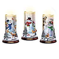 Dona Gelsinger Flameless Candles With Snowflake Projectors