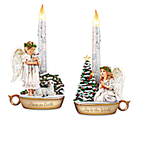 Dona Gelsinger Angel Sculptures With Flameless Candles