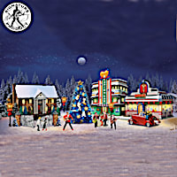 Elvis Rock 'N' Roll Illuminated Christmas Village Collection