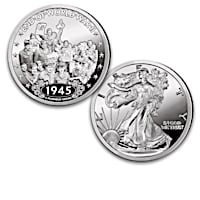 Walking Liberty WWII History Proof Coins With Display