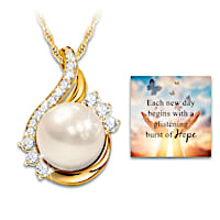 Earrings And Necklaces With Simulated Pearls And Crystals