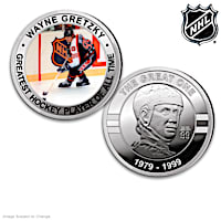 Wayne Gretzky Commemorative Coins And Piece Of Game-Used Net