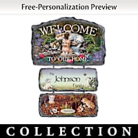 Personalized Jürgen Scholz Kitten Art Welcome Sign