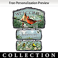 Songbirds Of The Season Personalized Welcome Sign Collection