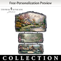 Personalized Thomas Kinkade Seasonal Art Welcome Sign