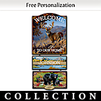 Personalized "Seasons Of The Wild" Wooden Welcome Sign