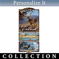 Personalized "Seasons Of The Wild" Wooden Welcome Sign