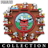 PEANUTS Snoopy And Woodstock Sculpture Clock Collection