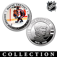 Wayne Gretzky Proof Coins And Piece Of Game-Used Net