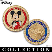 Disney Mickey Mouse 24K Gold-Plated Medallions & Portfolio