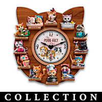 Kayomi Harai Cat Sculptures Wall Clock Collection