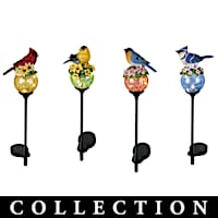 Lifelike Songbird Solar-Powered Glass Path Light Collection