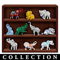 Eclectic Elegance Hand-Painted Elephant Figurine Collection
