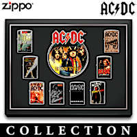 AC/DC Zippo&reg; Lighters With Custom Wall Display