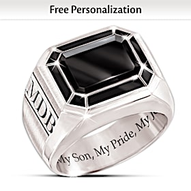 My Son, My Pride, My Joy Personalized Ring