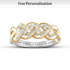 Strength Of Family Personalized Diamond Ring