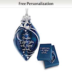 Daughter, I Love You To The Moon Personalized Ornament
