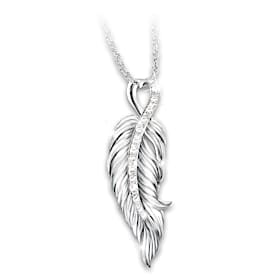 12 Diamond When Angels Are Near Pendant Necklace