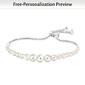 Diamond Grandma's Pearls Of Wisdom Personalized  Bracelet